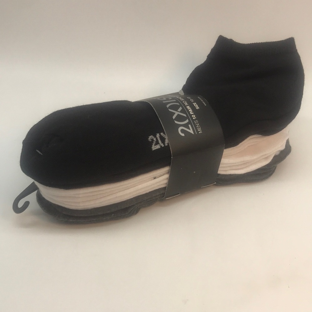 2( X) IST Menś 10 Pair No Show Socks